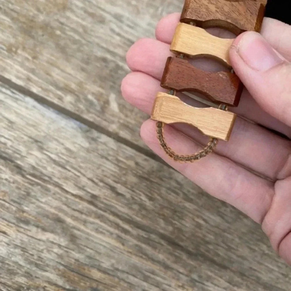 Vintage Womens Wooden Boho Folksy Belt - Picture 7 of 8